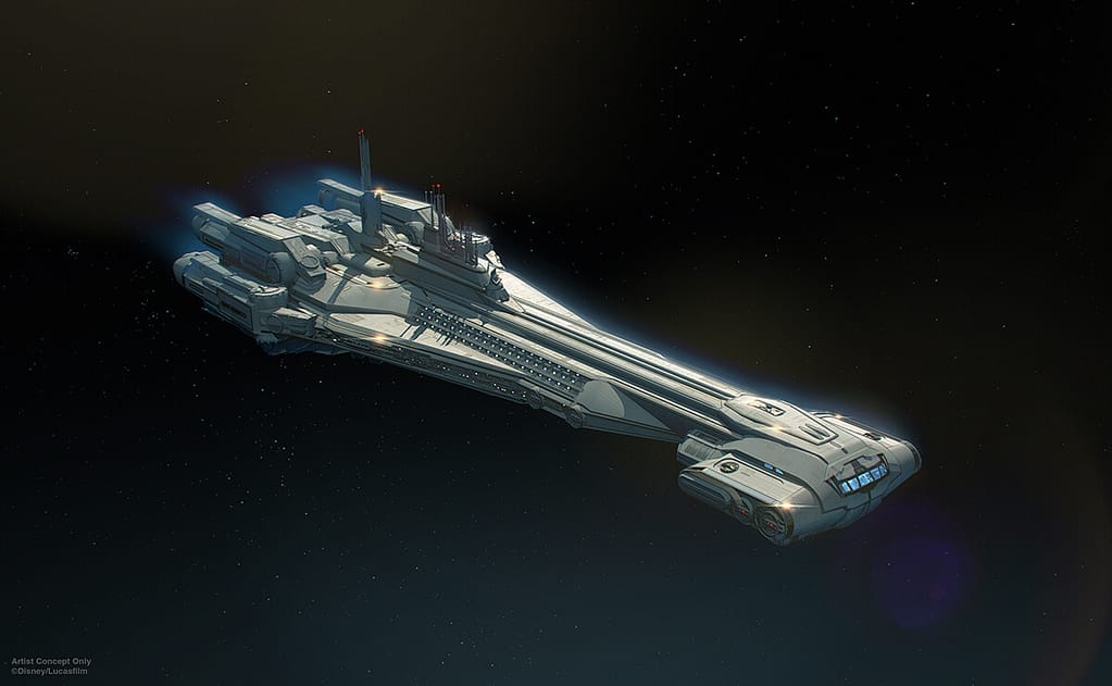 The Halcyon the first of the Galactic Starcruiser fleet.