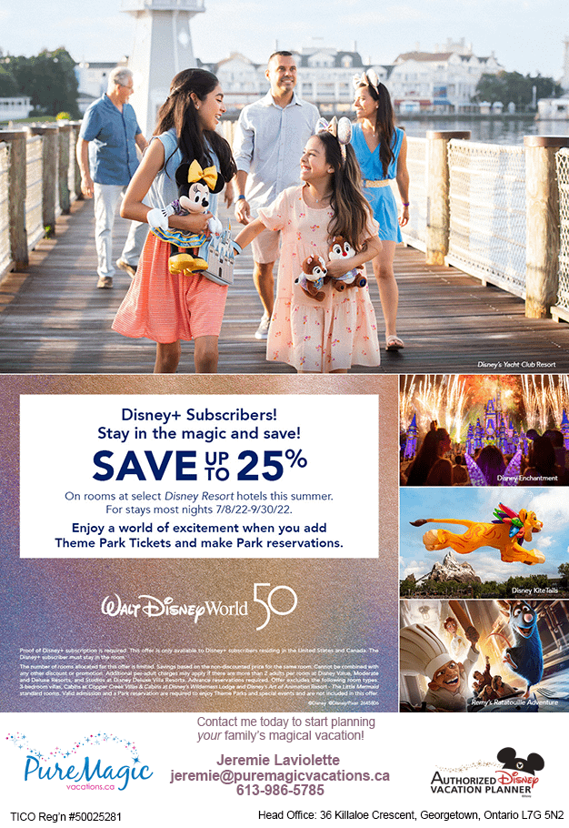 Disney+ Subscribers: Stay in the magic and save! Save Up to 25% on rooms at select Disney Resort Hotels